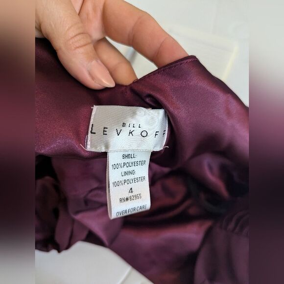 Bill Levkoff Plum Wrap Maxi Dress Size 4 Purple Bridesmaid Wedding Guest Formal - Picture 12 of 12